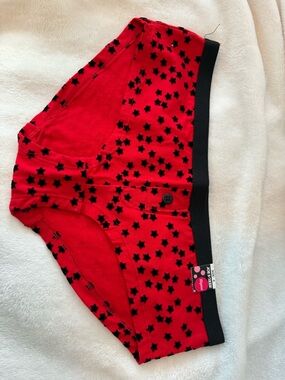 Joe Boxer Red Briefs with Black Star Print